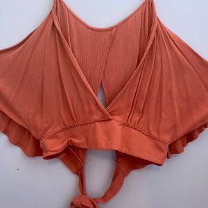 Tie front/back flowy summer top